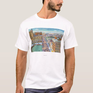 Camiseta Vista aérea de la sección del negocio de la ciud