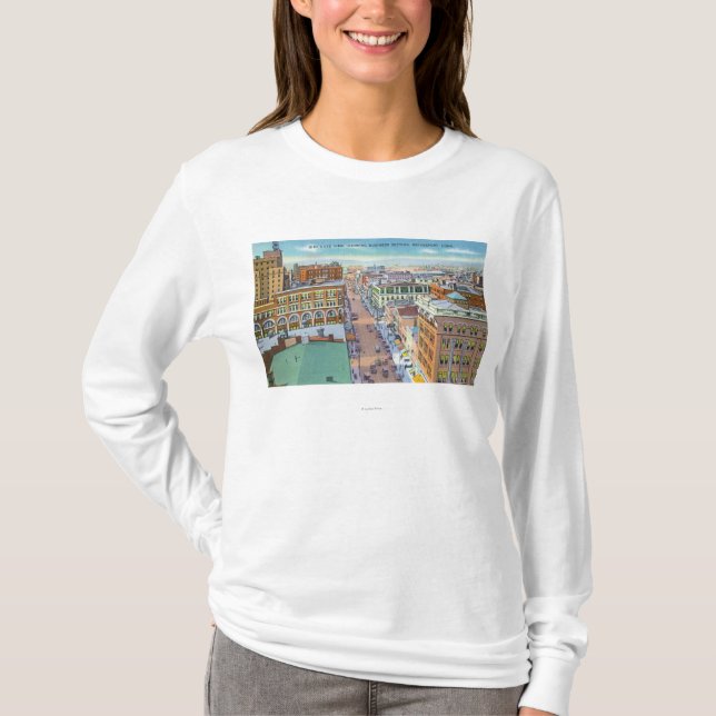 Camiseta Vista aérea de la sección del negocio de la ciudad (Anverso)
