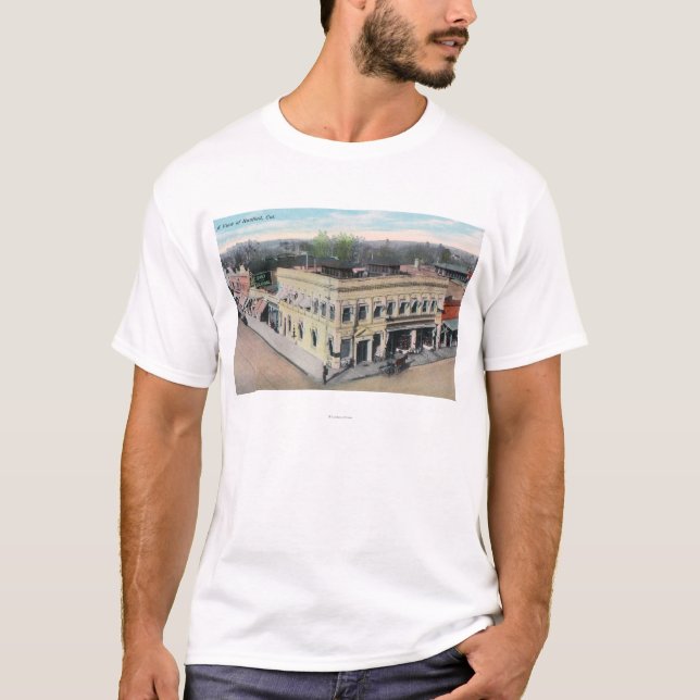 Camiseta Vista aérea de una esquina de calle de Hanford (Anverso)