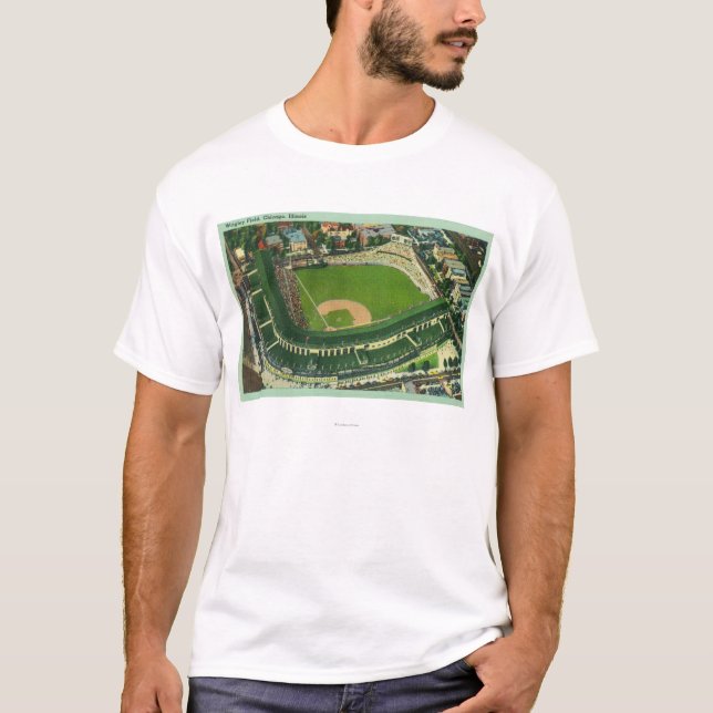 Camiseta Vista aérea del campo # de 2Chicago, IL de Wrigley (Anverso)
