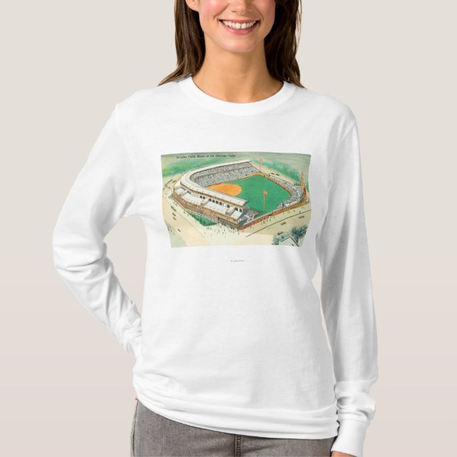 Camiseta Vista aérea del campo # de 3Chicago, IL de Wrigley (Anverso)
