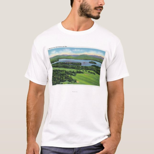 Camiseta Vista aérea del campo de golf del mesón de Saranac (Anverso)