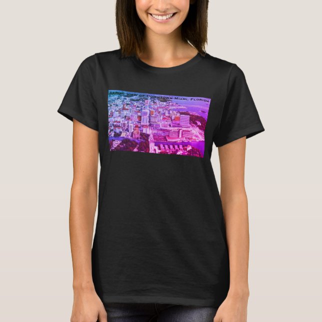 Camiseta Vista aérea del centro de Miami, Florida (Anverso)