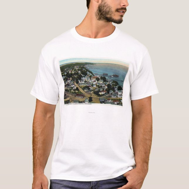 Camiseta Vista aérea del este de la ciudad del peregrino (Anverso)