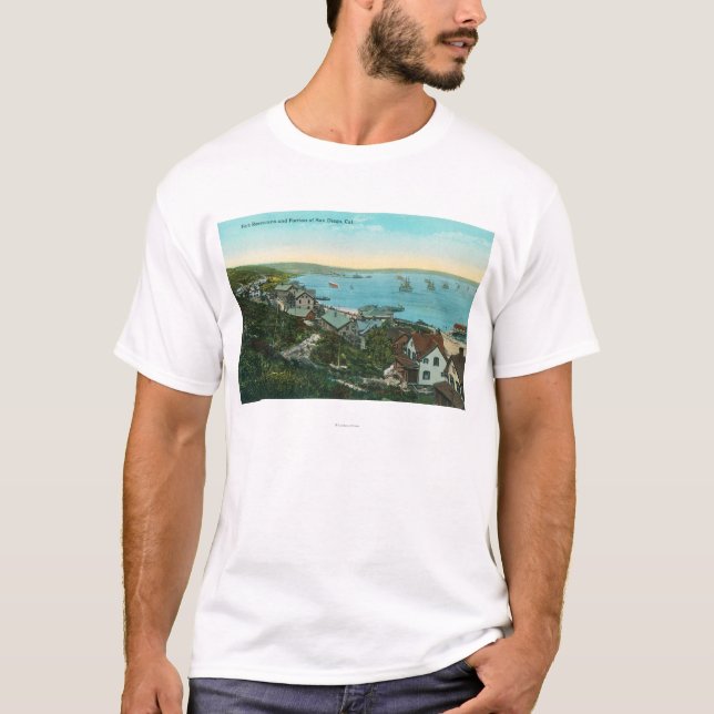 Camiseta Vista aérea del fuerte Rosecrans y de la ciudad (Anverso)