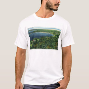Camiseta Vista aérea del lago Massabesic cerca de la ciuda