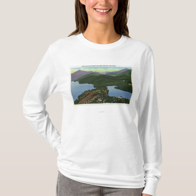 Camiseta Vista aérea del Lake Placid y del lago mirror (Anverso)