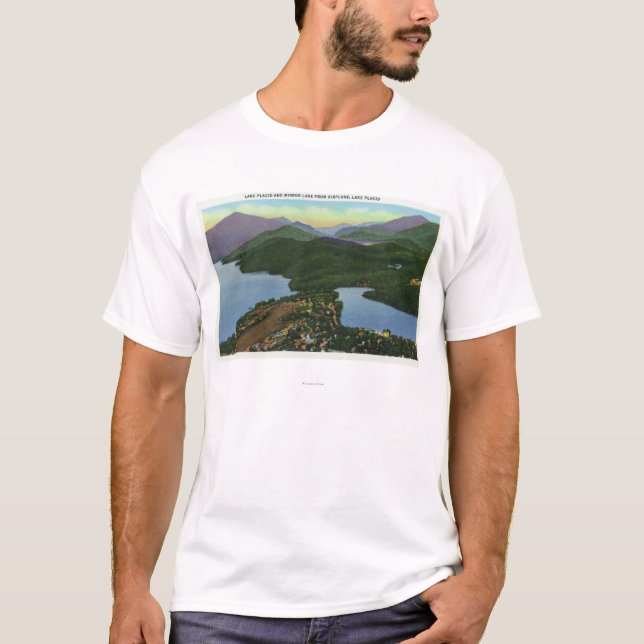 Camiseta Vista aérea del Lake Placid y del lago mirror (Anverso)