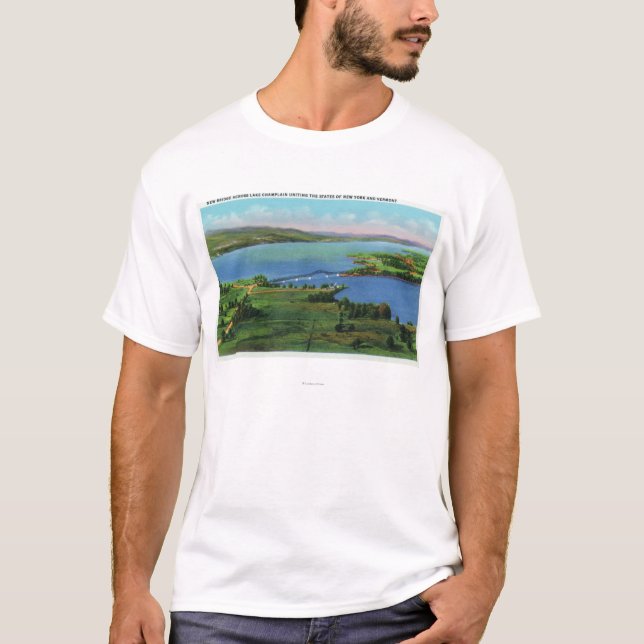 Camiseta Vista aérea del nuevo puente que conecta NY y el (Anverso)