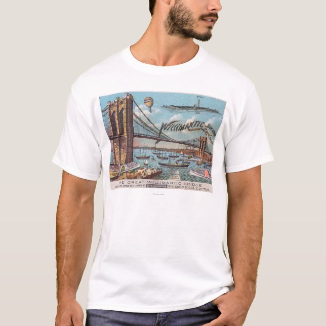 Camiseta Vista aérea del puente de Willimantic (Anverso)