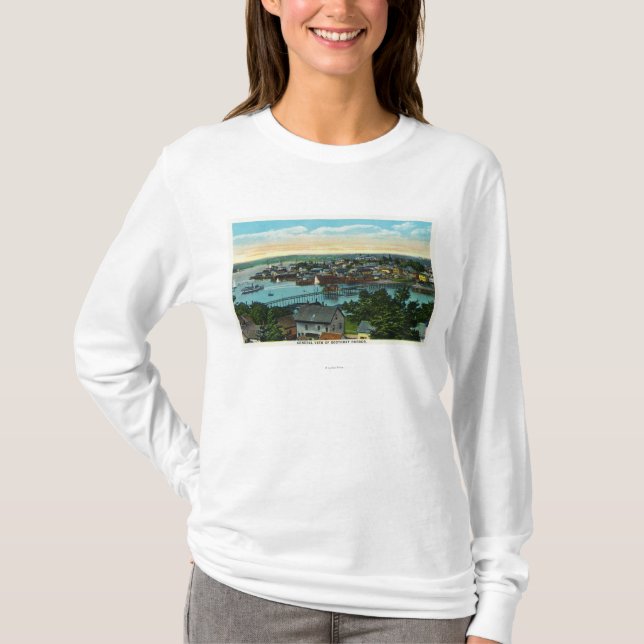 Camiseta Vista aérea del puerto de Boothbay (Anverso)