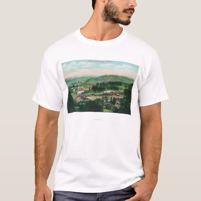 Camiseta Vista aérea del TownColfax, CA (Anverso)