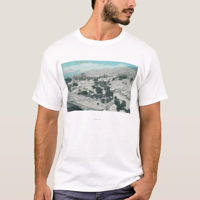 Camiseta Vista aérea del TownMariposa, CA (Anverso)