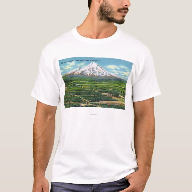Camiseta Vista aérea del valle y de la montaña de Hood (Anverso)