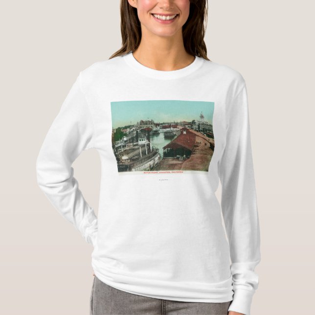 Camiseta Vista aérea del WaterfrontStockton, CA (Anverso)