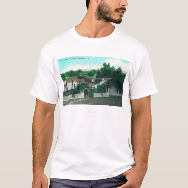 Camiseta Vista aérea exterior de la cabaña francesa (Anverso)
