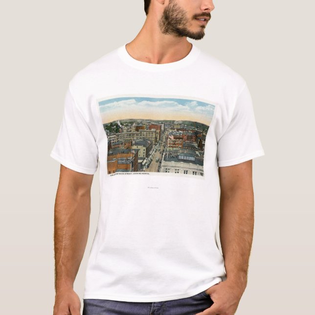 Camiseta Vista aérea septentrional de la calle principal (Anverso)
