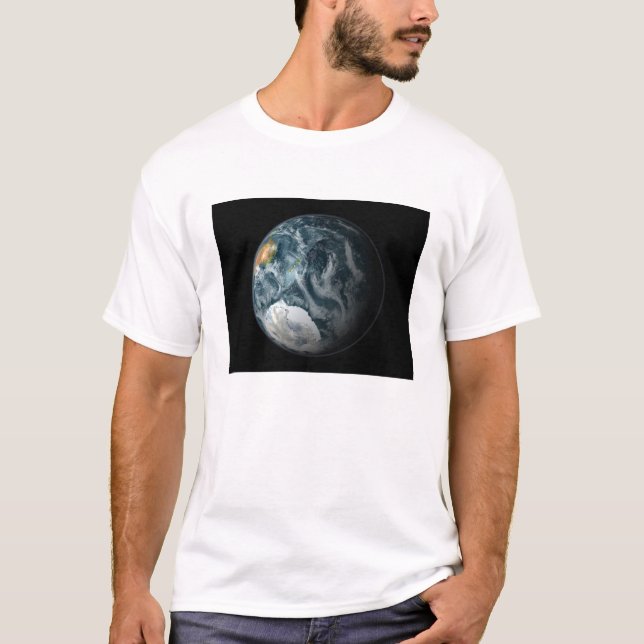 Camiseta Vista completa de la Tierra destacando la Antártid (Anverso)