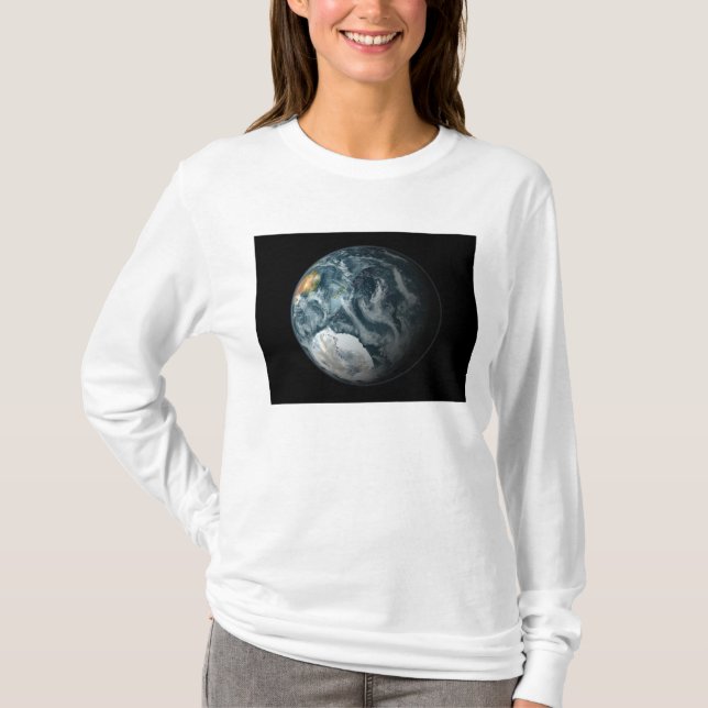 Camiseta Vista completa de la Tierra destacando la Antártid (Anverso)