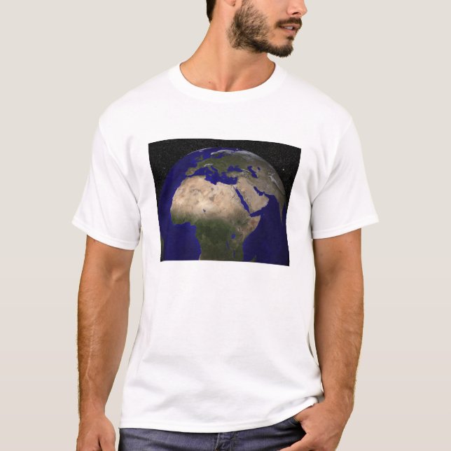Camiseta Vista de África, Europa, Oriente Medio y En (Anverso)