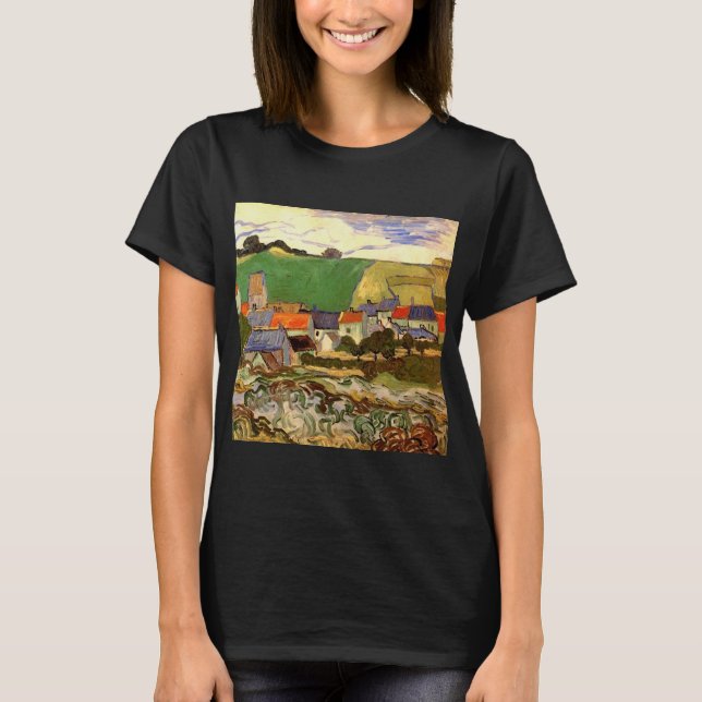 Camiseta Vista de Auvers por Vincent van Gogh (Anverso)