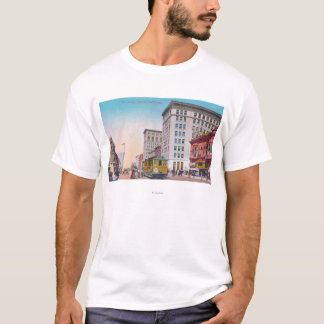 Camiseta Vista de Broadway con la calle CarOakland, CA