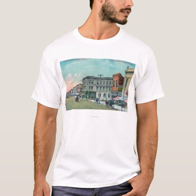 Camiseta Vista de cuarto StreetSanta Rosa, CA (Anverso)