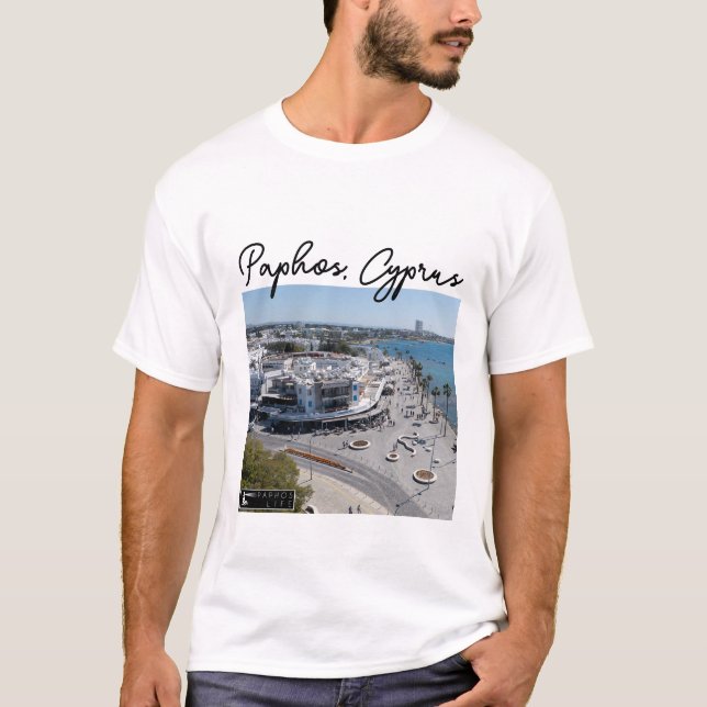 Camiseta Vista de drones frente al mar de Paphos 2 (Anverso)