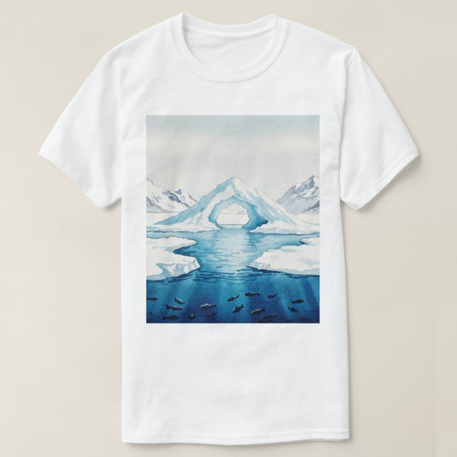 Camiseta Vista de icebergs (Diseño del anverso)