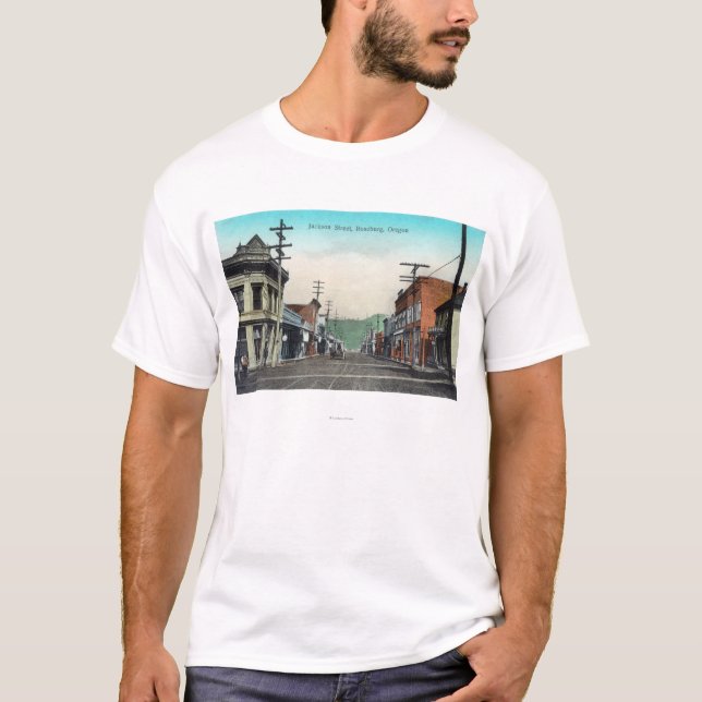 Camiseta Vista de Jackson StreetRoseburg, O (Anverso)