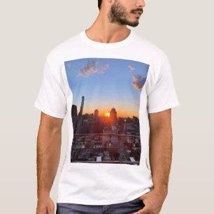 Camiseta Vista de la azotea al atardecer del horizonte de l