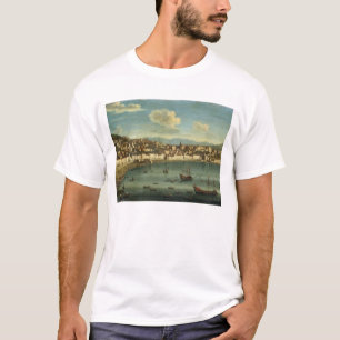 Camiseta Vista de la bahía de Nápoles de la bahía de Chiaia