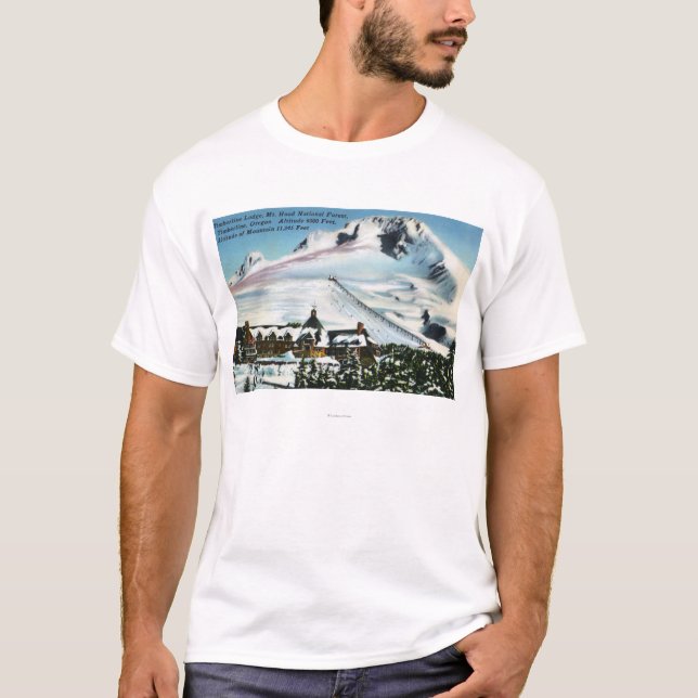 Camiseta Vista de la casa de campo del Timberline, capilla (Anverso)