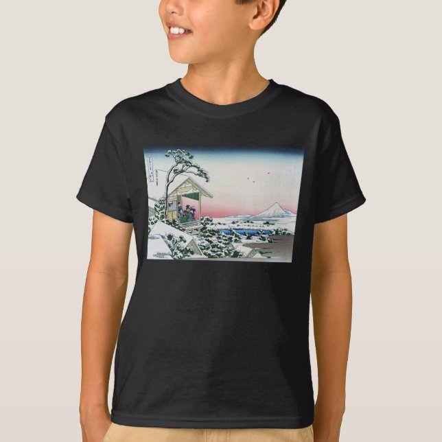 Camiseta Vista de la Casa del Té Koishikawa al Monte Fuji p (Anverso)