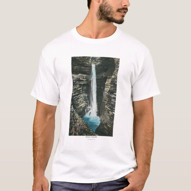 Camiseta Vista de la cascada de la caverna (Anverso)