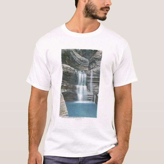 Camiseta Vista de la cascada de la cortina (Anverso)
