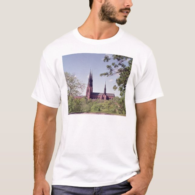 Camiseta Vista de la catedral de Uppsala del castillo (Anverso)