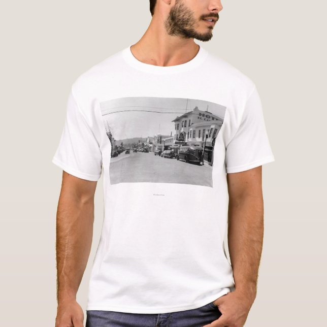 Camiseta Vista de la ciudad de BroadwayKing, CA (Anverso)