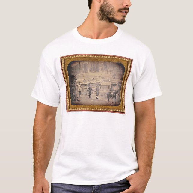 Camiseta Vista de la ciudad del volcán, California (40214) (Anverso)