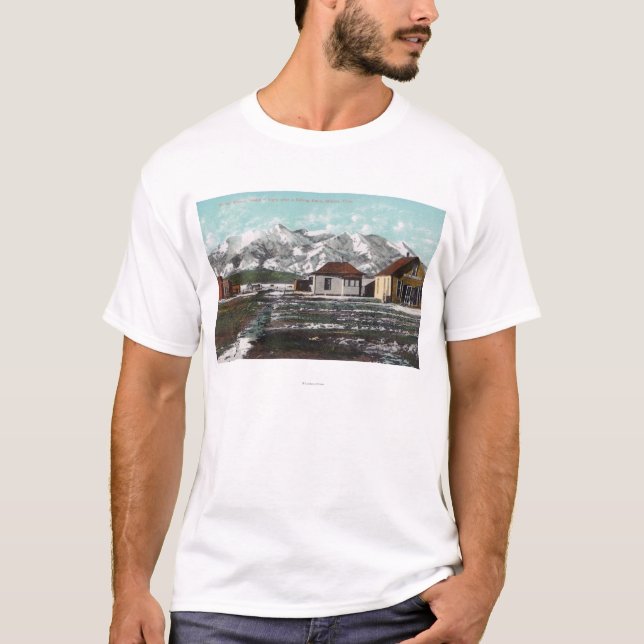 Camiseta Vista de la ciudad y de la montaña después de una (Anverso)