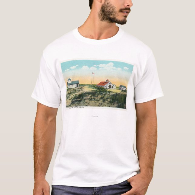 Camiseta Vista de la estación de guardacostas del punto de (Anverso)