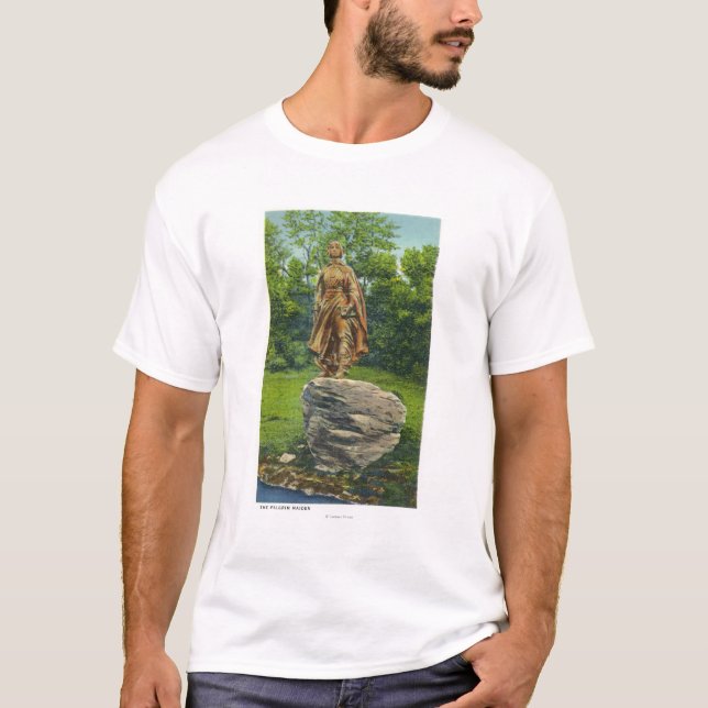 Camiseta Vista de la estatua de la doncella del peregrino (Anverso)