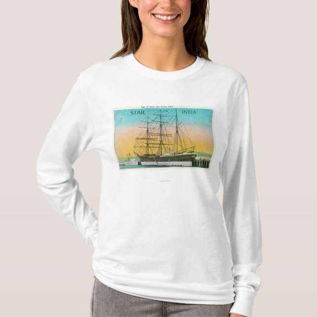Camiseta Vista de la estrella del barco de la India (Anverso)