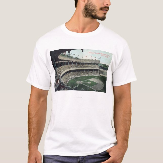 Camiseta Vista de la Liga Nat'l de Béisbol en segundo plano (Anverso)
