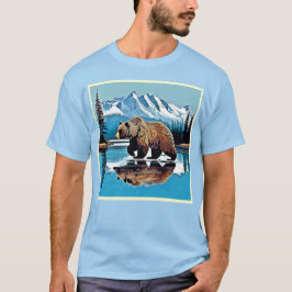 Camiseta Vista de la montaña del lago Grizzly