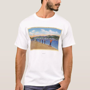 Camiseta Vista de la pesca de color salmón de los