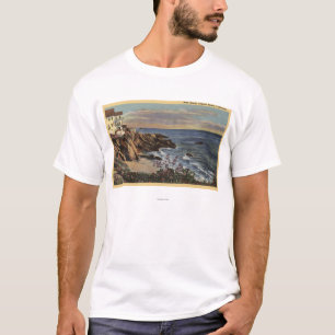 Camiseta Vista de la playa del arco con las flores