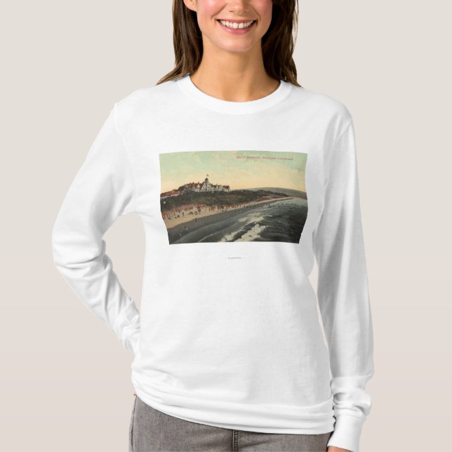 Camiseta Vista de la playa y del hotel Redondo (Anverso)