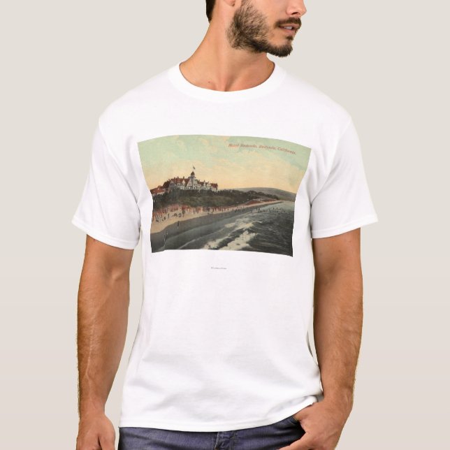 Camiseta Vista de la playa y del hotel Redondo (Anverso)