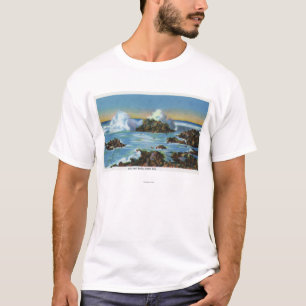 Camiseta Vista de la resaca a lo largo de la roca